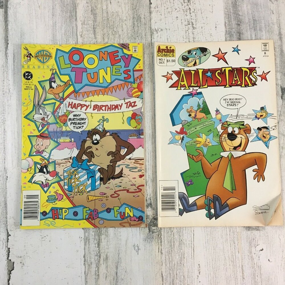 Lot of 2 Comics Hanna-Barbera All Stars #11995 Newstand DC Looney Tunes 6 1994